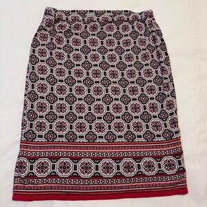 Max Studio Red and Black Knee-length Pencil Skirt for Work size M